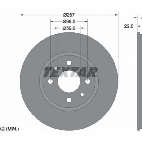 DISK PLOČA DDF762 TRUSTING679 257MM 01>>> FIAT 500 DOBLO PANDA