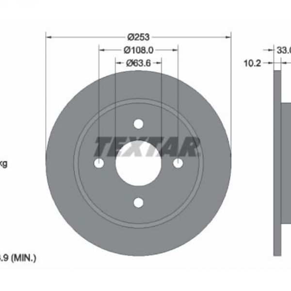 DISK PLOČA DDF281 TRUSTING DF170 253MM 99>17 FORD FOCUS 1 FIESTA 5 6