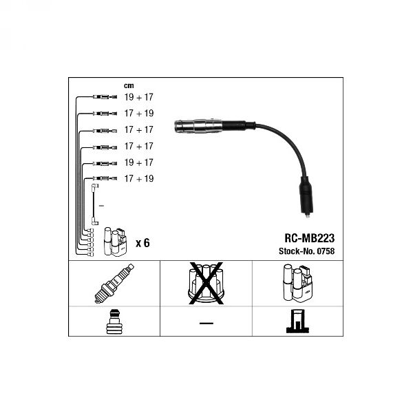KABLOVI PALJENJA ZEF1442 RC-MB223 ENGITECH MERCEDES 12 KABLOVA