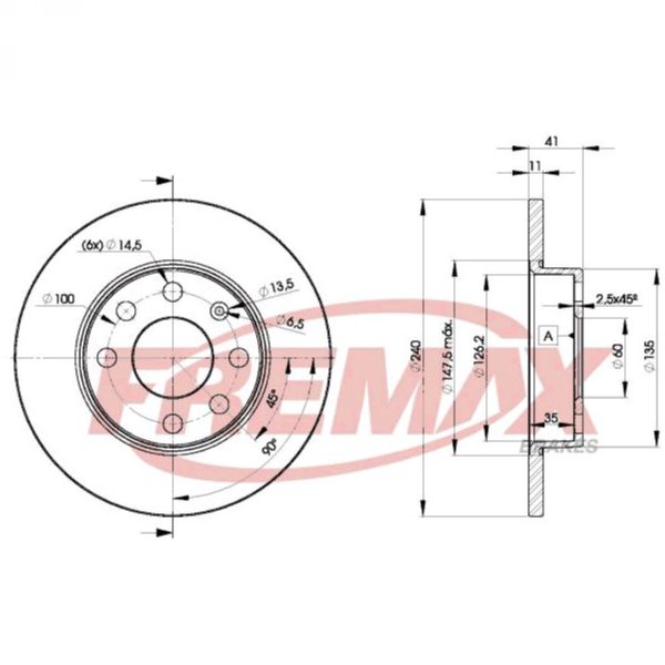 DISK PLOČA DDF1129 TRUSTING DF949 240MM 00>09 OPEL CORSA C