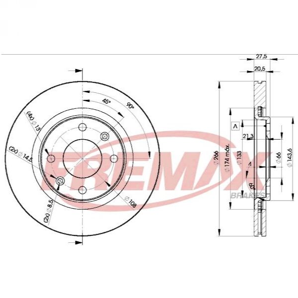 DISK PLOČA DDF192 REMSA 6240.10 266MM PSA BERLINGO
