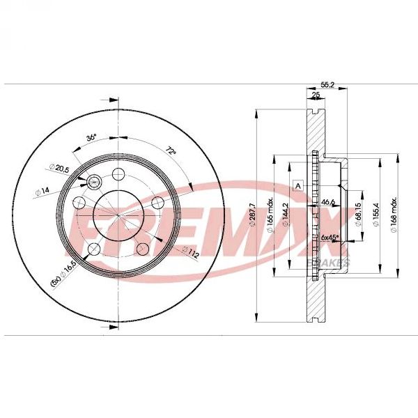 DISK PLOČA DDF846 REMSA 6496.10 288MM VW SHARAN SEAT ALHAMBRA FORD GALAXY