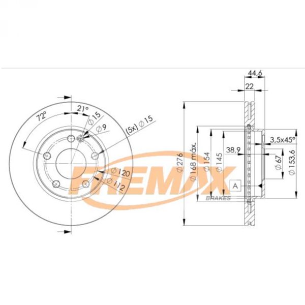 DISK PLOČA BD-0111 REMSA 6675.10 276MM MERCEDES A W169 B W245