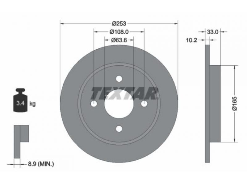 DISK PLOČA DDF281 TRUSTING DF170 253MM 99>17 FORD FOCUS 1 FIESTA 5 6