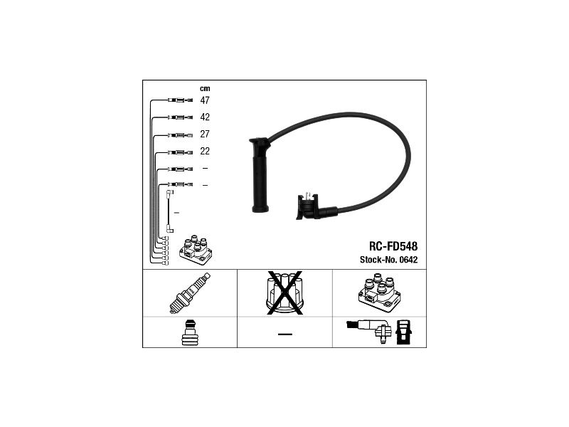 KABLOVI PALJENJA ZEF1173 RC-FD548 MARELLI FORD FIESTA 1.25 16V