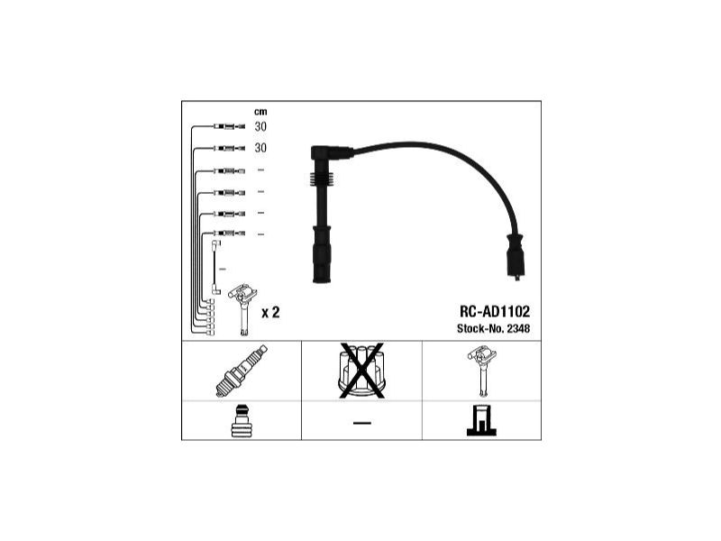 KABLOVI PALJENJA ZEF1367 RC-AD1102 ENGITECH VW 1.8
