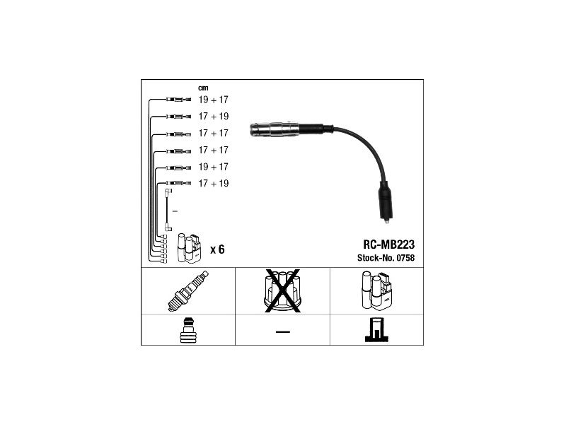 KABLOVI PALJENJA ZEF1442 RC-MB223 ENGITECH MERCEDES 12 KABLOVA